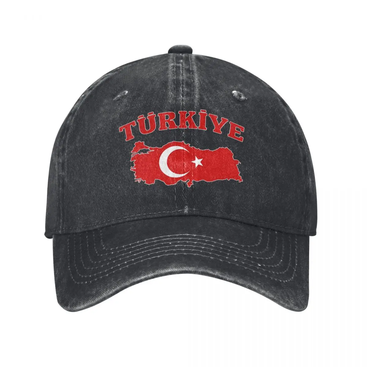 Turkey Flag Map Baseball Caps Vintage Distressed Cotton Sun Cap Unisex Style Outdoor All Seasons Travel Hats Cap