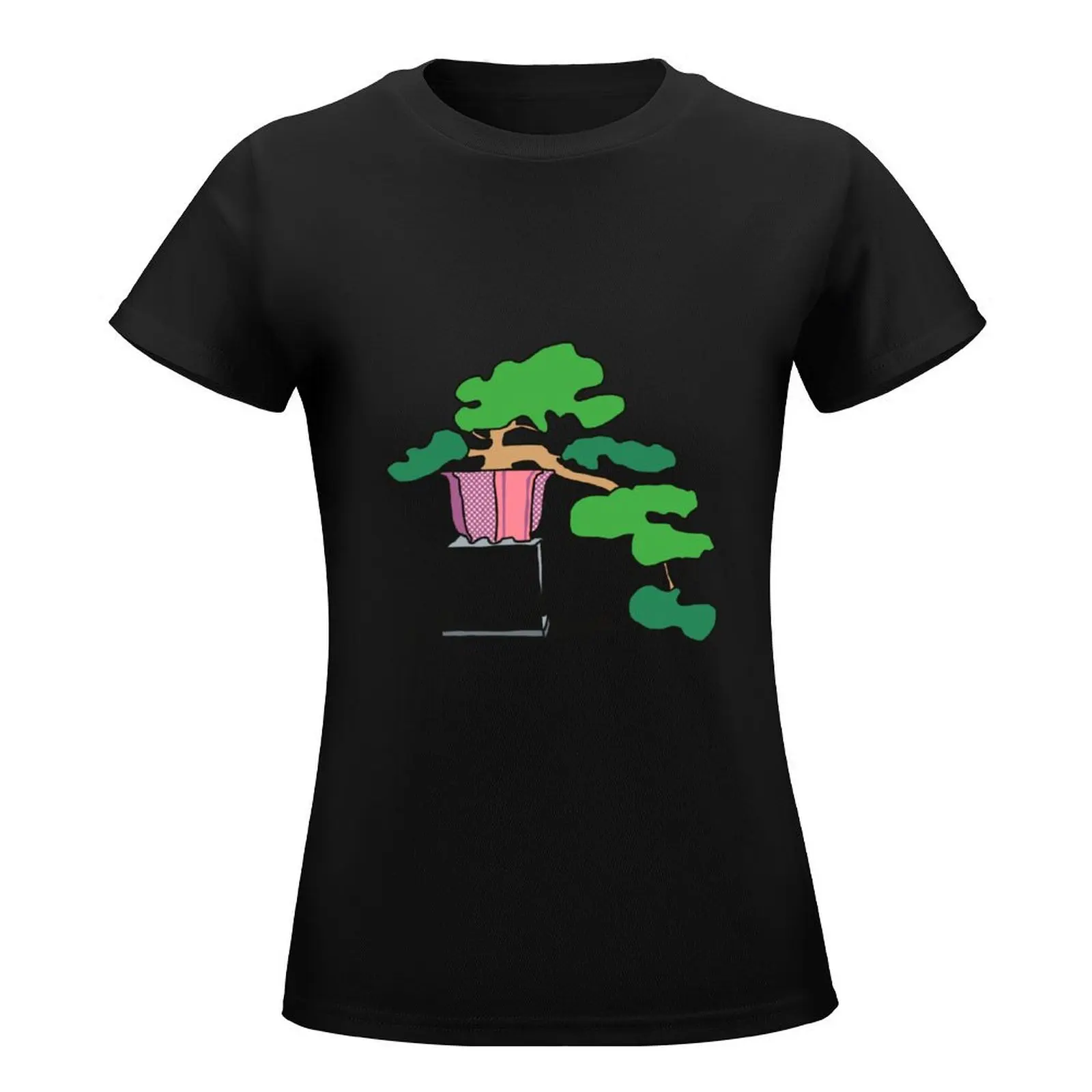 Bonsai in pink pot T-Shirt sublime blanks animal print white t shirts for Women