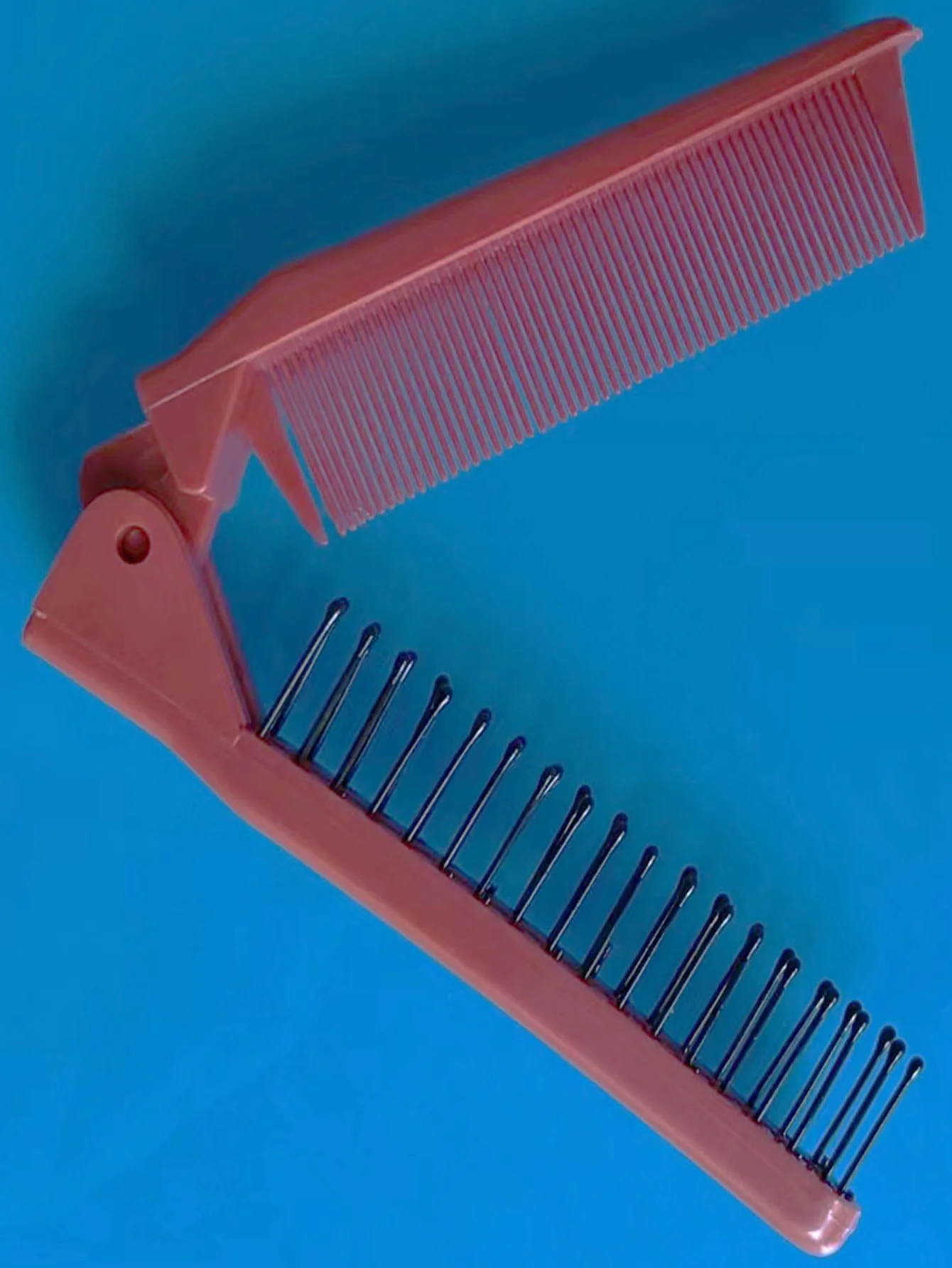 قطعة واحدة من مشط الشعر المحمول القابل للطي، فرشاة تصفيف الشعر المدمجة للسفر للنساء، مشط تصفيف الشعر