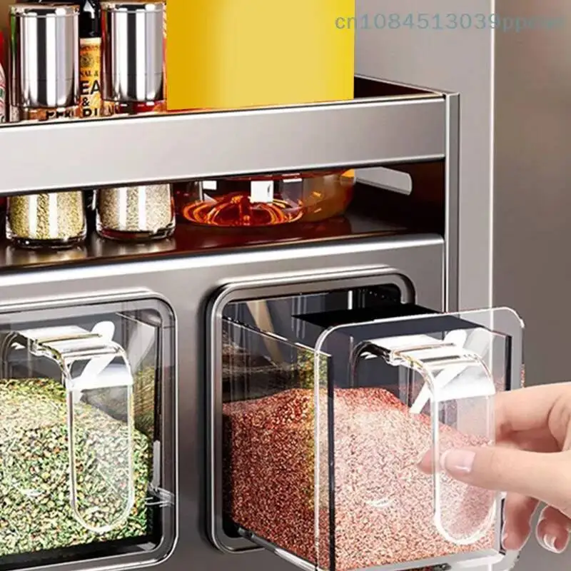 

1 Pc Stainless Steel Wall-Mounted Multi-Functional Spice Rack Box Jar Kitchen Storage Home Organizador