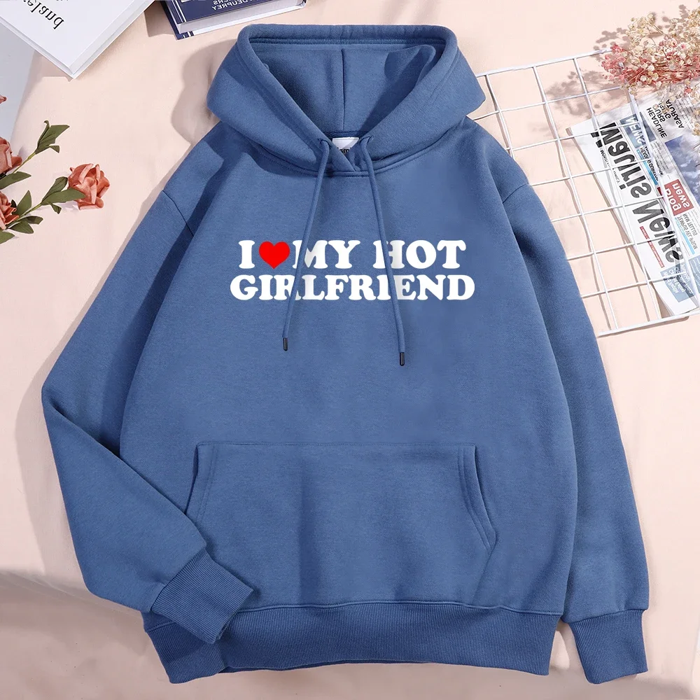 I Love Hot Girlfriend Print Men Women Hoody Cute Crewneck Hoodies Casual Crewneck Pullover Hoodie Autumn Fleece Sweatshirt Man