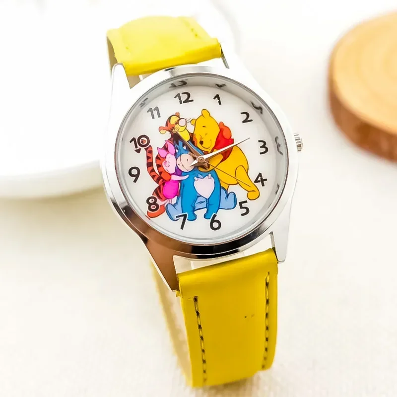 Disney Winnie Bear Tigger Piggy Pi Jie Yi Er Children\'s Watch Children\'s Watch Leather Band Glass Dial Watch  Present  For Child