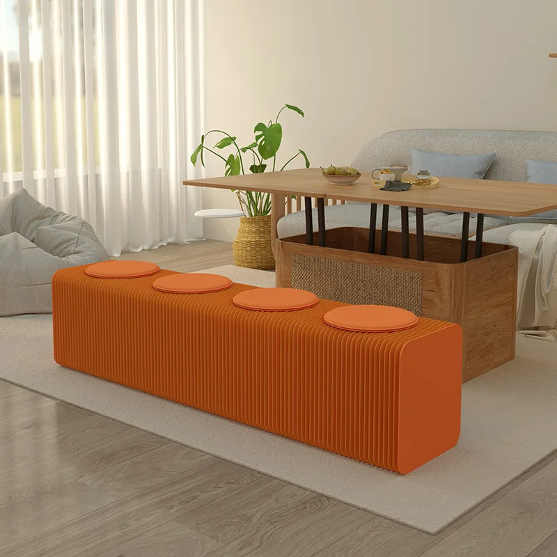 

Foldable bench creative low stool living room porch shoe changing stool bedroom bedside stool retractable long organ paper