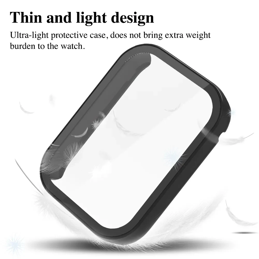 Tempered Glass+PC Case For Xiaomi Mi Band 8 Pro Full Screen Protector Bumper Cover For Xiaomi Mi Band 8/8 Active Accessorie