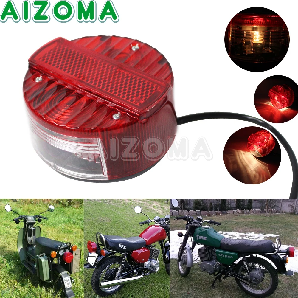 Motorcycles Taillight Rear Brake License Plate Running Light For MZ ETZ 150 250 251 301 Simson SR 50 S51 Suzuki TS 125 150 250