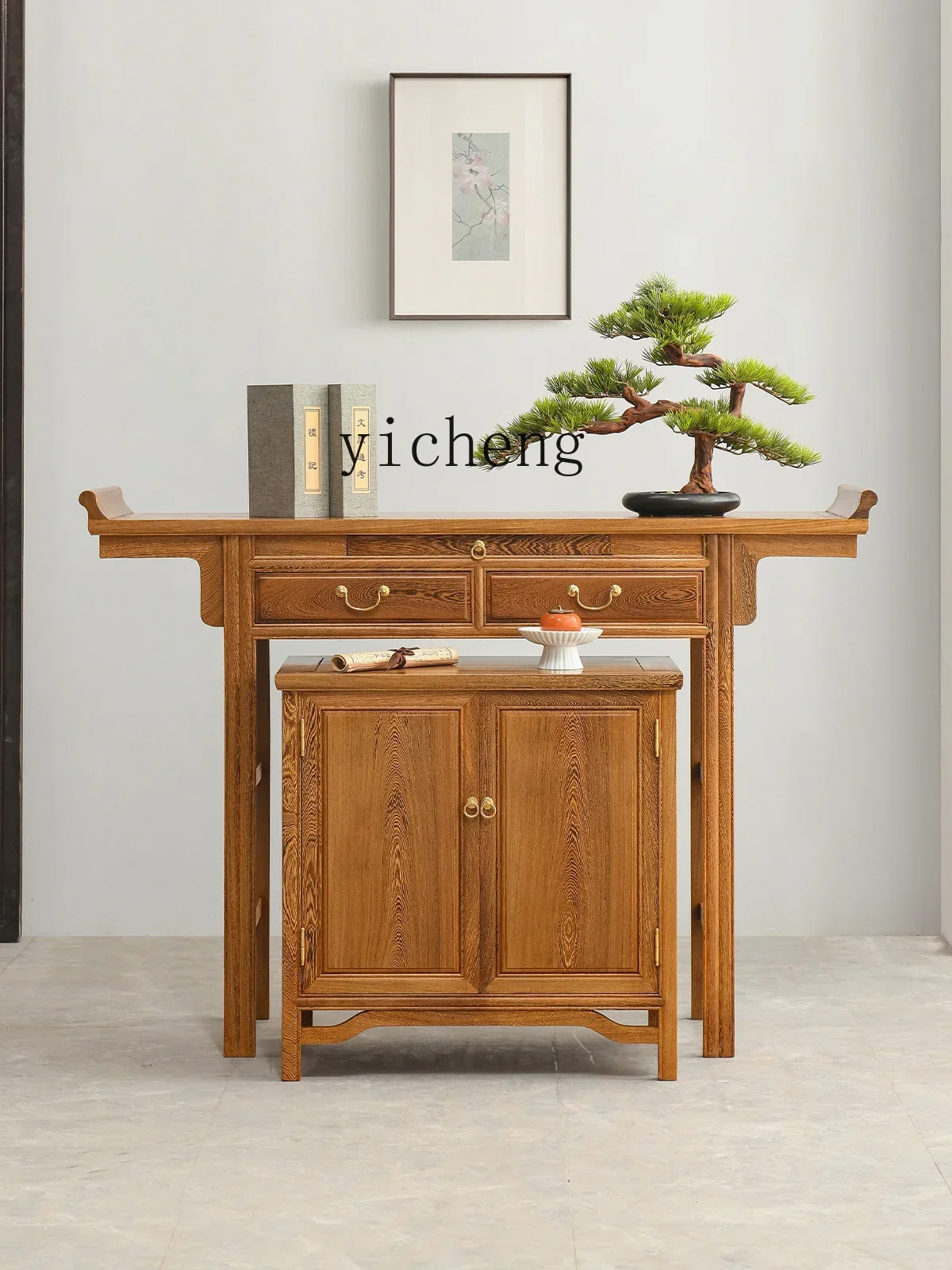 u12 Door Frame Altar Rosewood Middle Hall a Long Narrow Table Pieces Altar Solid Wood Chinese Style Incense Burner Table