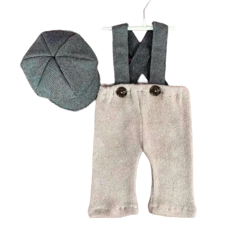 

Newborns Photography Outfit Strap Pants & Hat Suspender Pants with Matching Hat Dropship