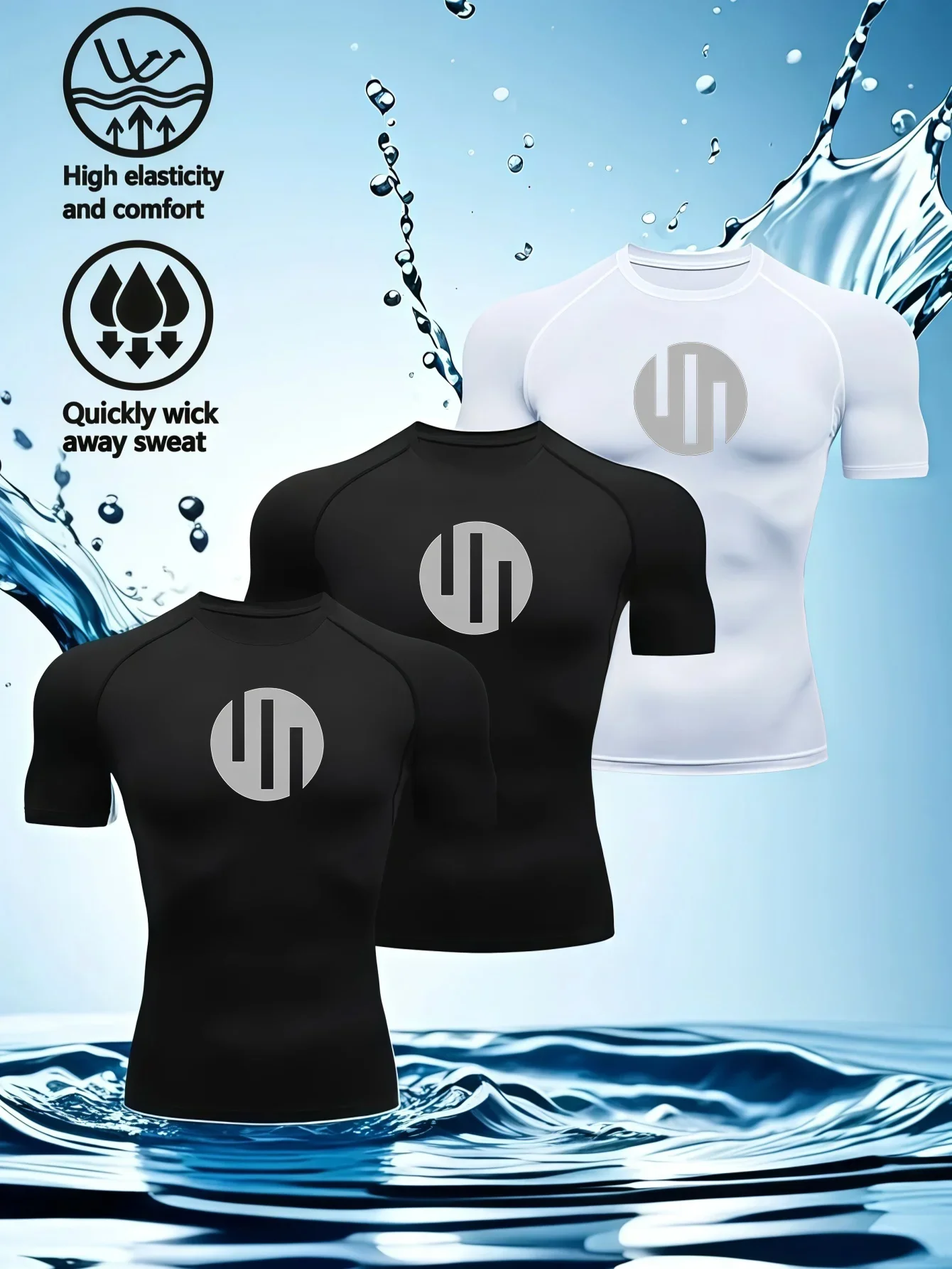 Triplet Men's Compression Printed T Shirt Summer Sportswear Running T-shirt Elastic Quick Dry Sport Gym Fitness TShirts Men