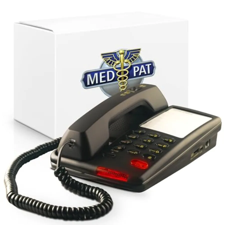 D520U Console Corded Landline Phone with USB-A and USB-C Charging Hearing Aid Compatible and Clear Calls Accessibility for Visi