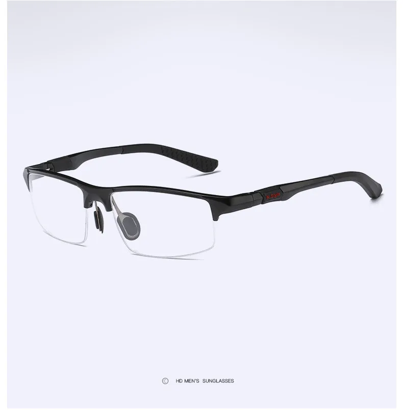 Aluminium Halbrand Optischer Rahmen Rezept Männer Rechteckige Brillen Sonnenbrille Brille Sportbrille Große Breite Gesicht Verwendung – Detail 5