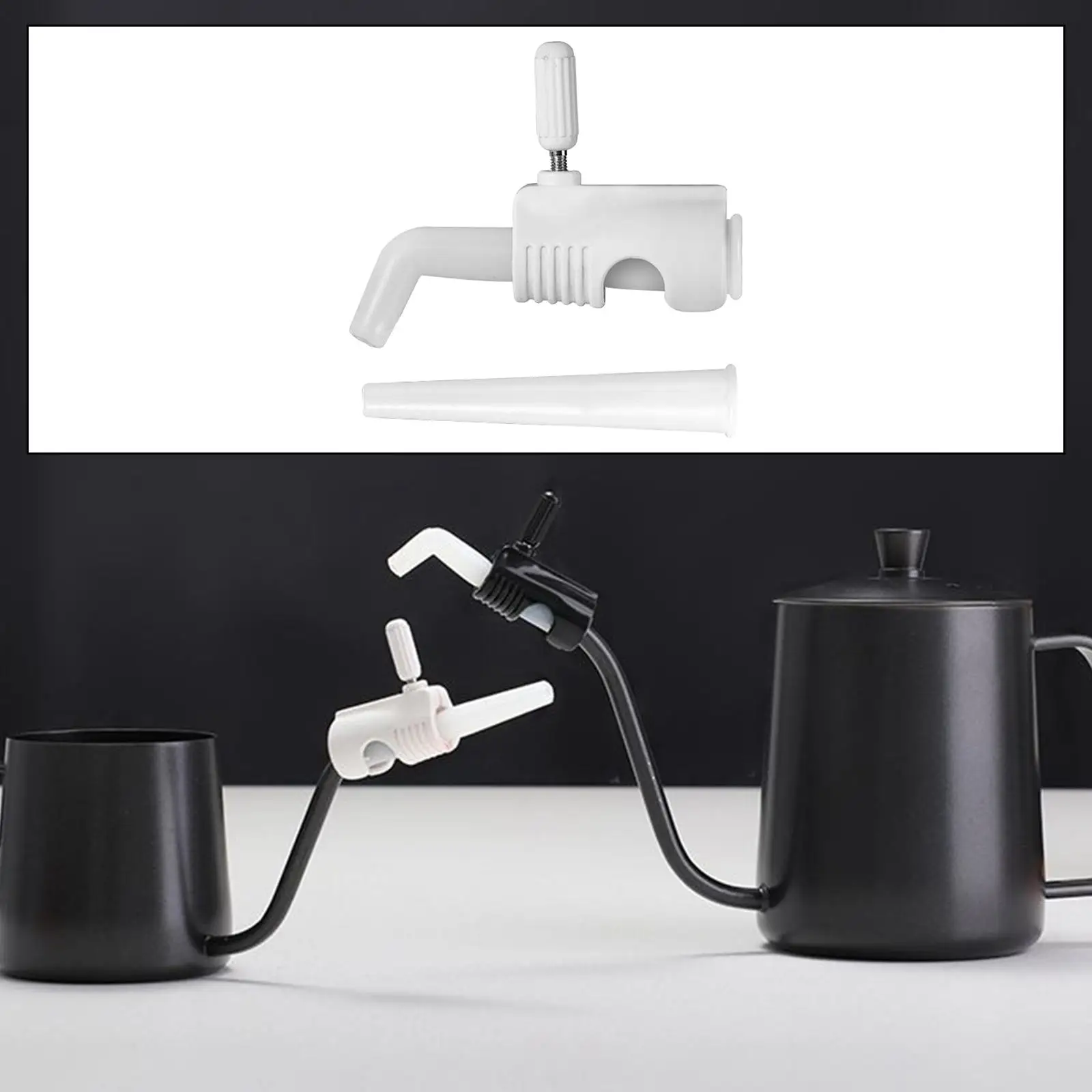 Coffeeware Thin Mouth Swan Neck Coffee Tea Pot Gooseneck Drip Kettle Flow Control Valve