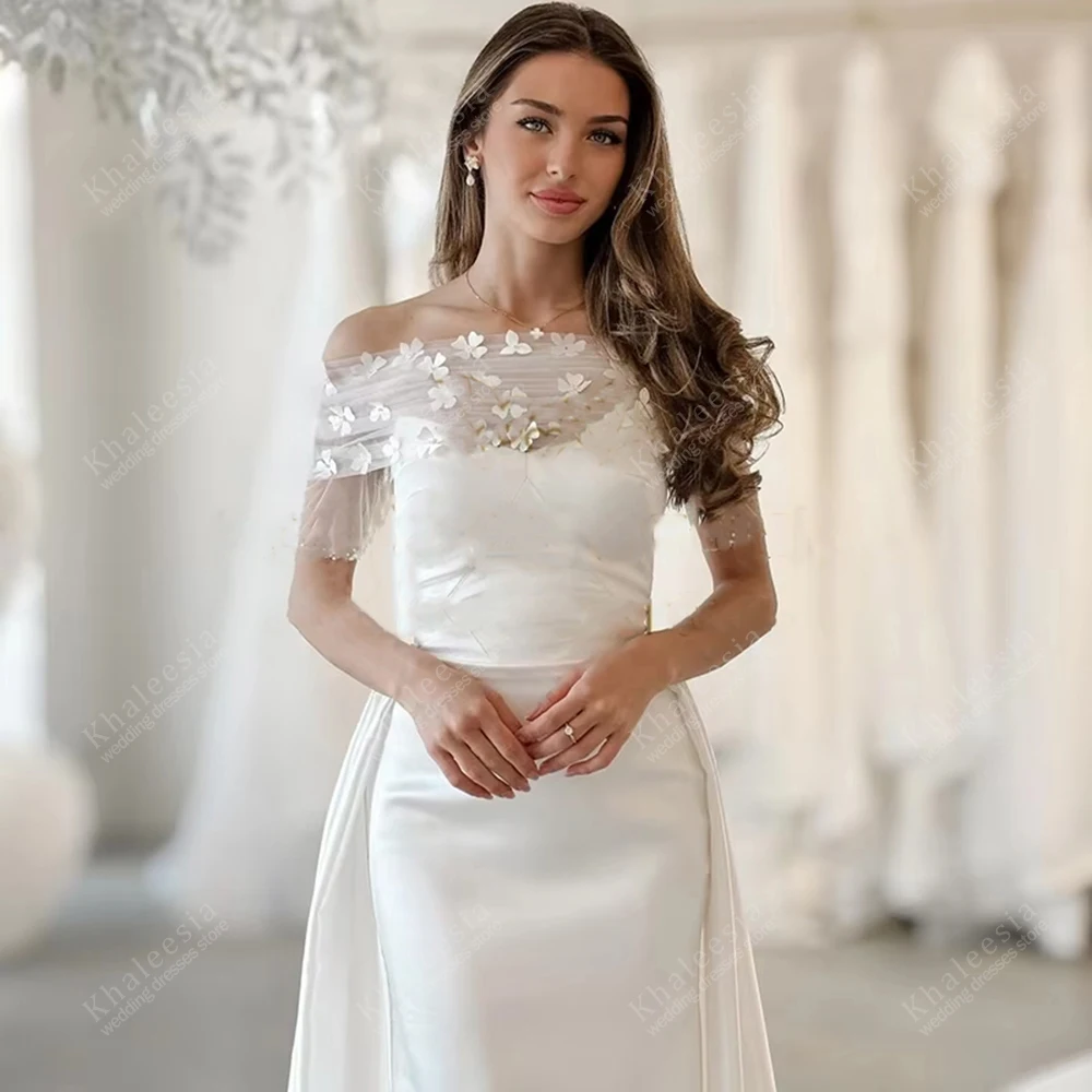 Simple Wedding Dresses Satin Bridal Gowns Off The Shoulder Robes For Formal Party Elegant 2026 Vestidos De Novia Customized 2025