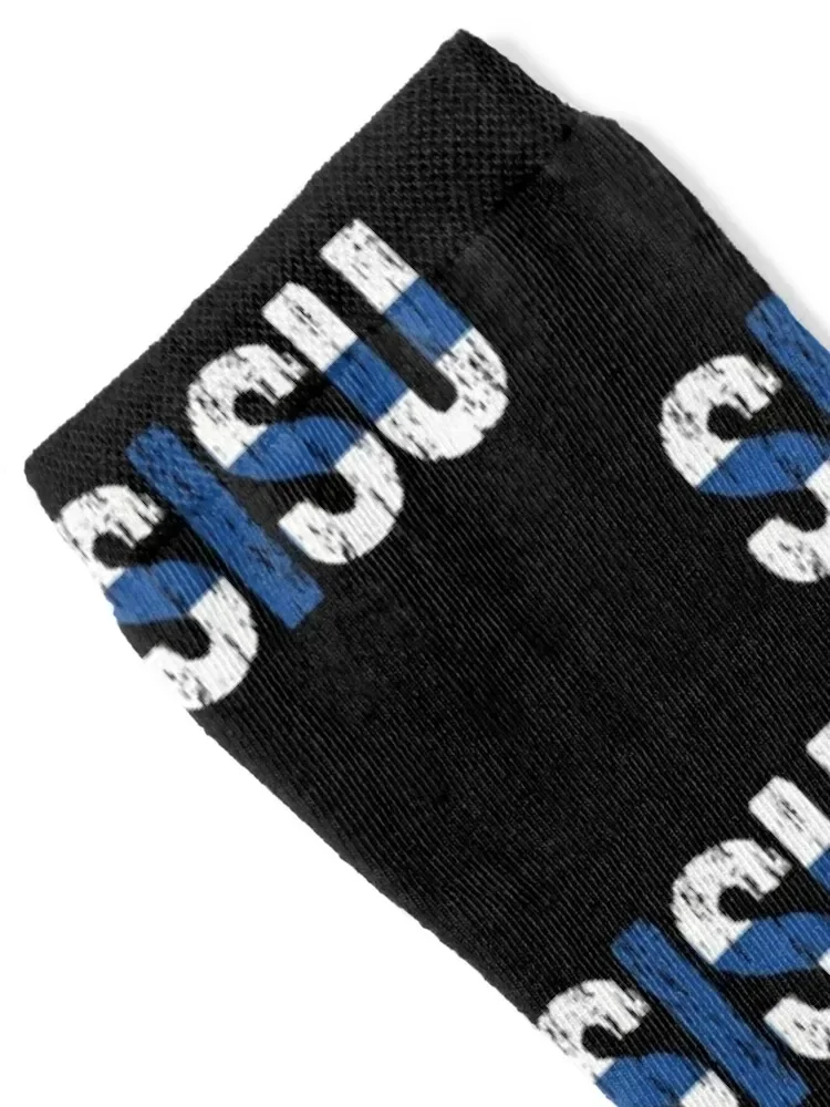 Sisu Finnish Flag Distressed Socks Soccer Wholesale Boy Socks Women's