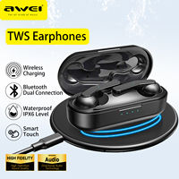 AWEI T10C Wireless Charging Case Headphones Wireless Earphones Bluetooth Dual Connection IPX5 Waterproof Earbuds for Video Game