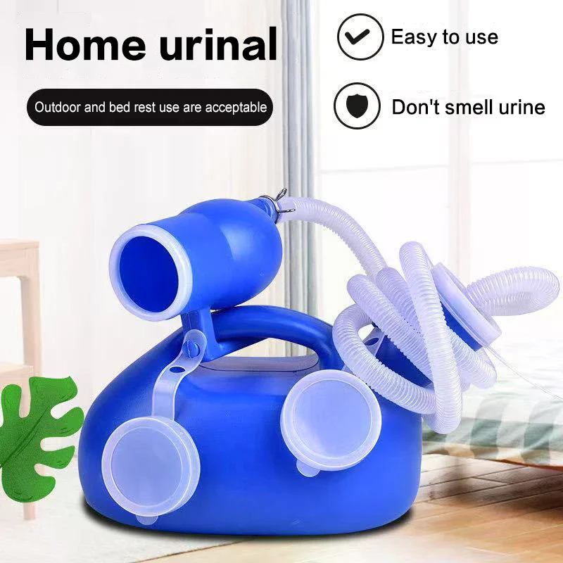 إمدادات المرحاض للخارجية 2000 مللي البلاستيك الذكور المسنين السرير قعادة زجاجة تبول جامع مع أنبوب 160 سنتيمتر المحمولة زجاجة بول التبول