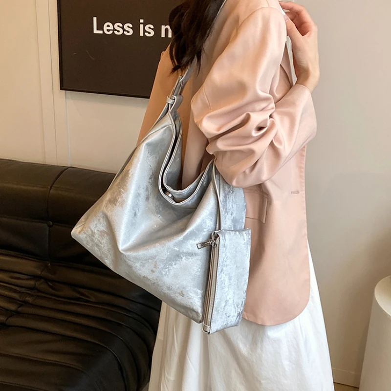 Casual Large Capacity Shoulder Bag for Women Fashion Crossbody Bags Ladies Vintage Underarm Bag Square Totes Daily Shopping Bags