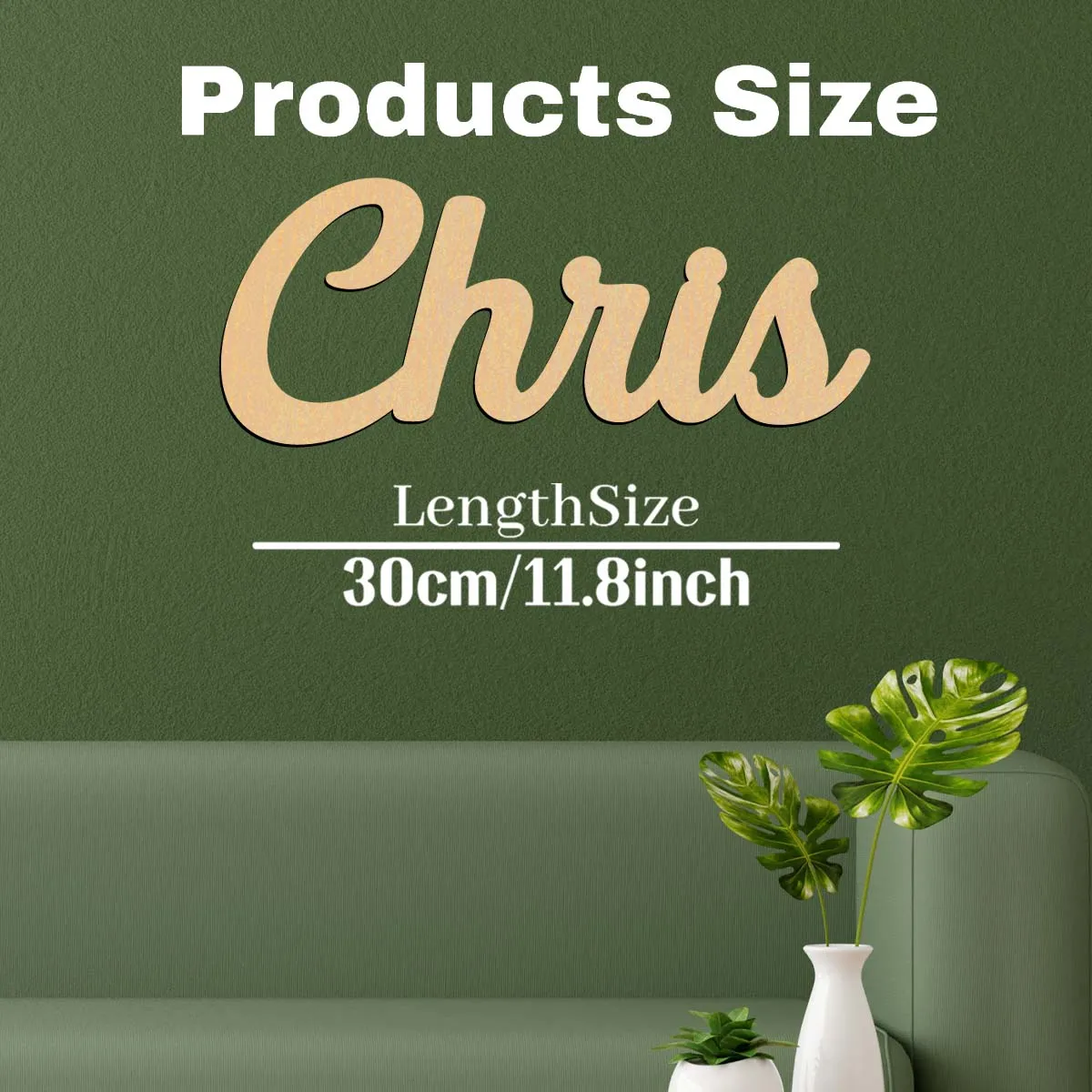 1pc Cartoon Chris example Customizable Name Wood Material Laser-Cut Sign Wooden Sign Vertical Orientation Door Hanging Decor