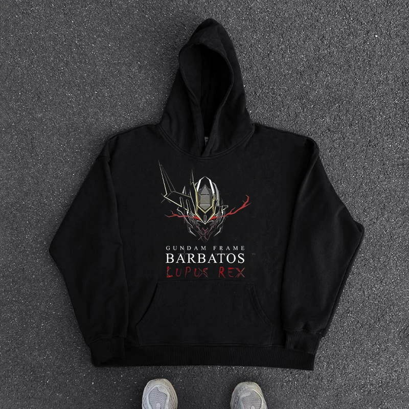 

Мобильный костюм Gundam, мужская толстовка с капюшоном Barbatos Lupus Rex, японское аниме, осенне-зимняя толстовка с капюшоном, уличная одежда больших размеров