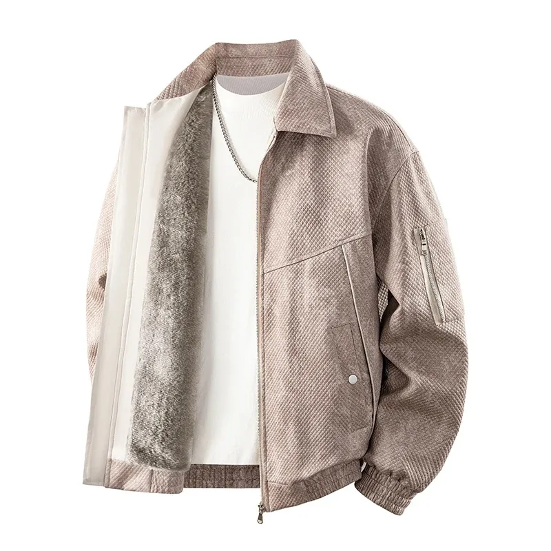 

New Vintage Lapel Winter Jacket Men's Stylish Pocket Jackets Outdoor Windproof Thickened Warm Casual Fashionable Coat for Men