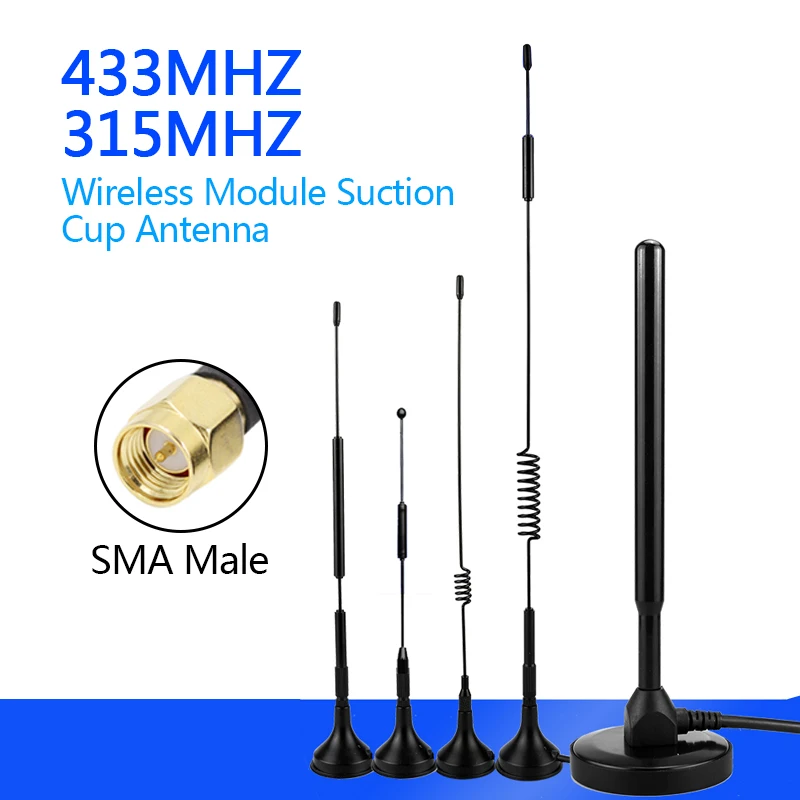 GWS lora 433mhz 315MHZ 470MHZ SMA MALE wireless module omnidirectional LORAWAN sucker antenna 3M RG174smart meter reading system