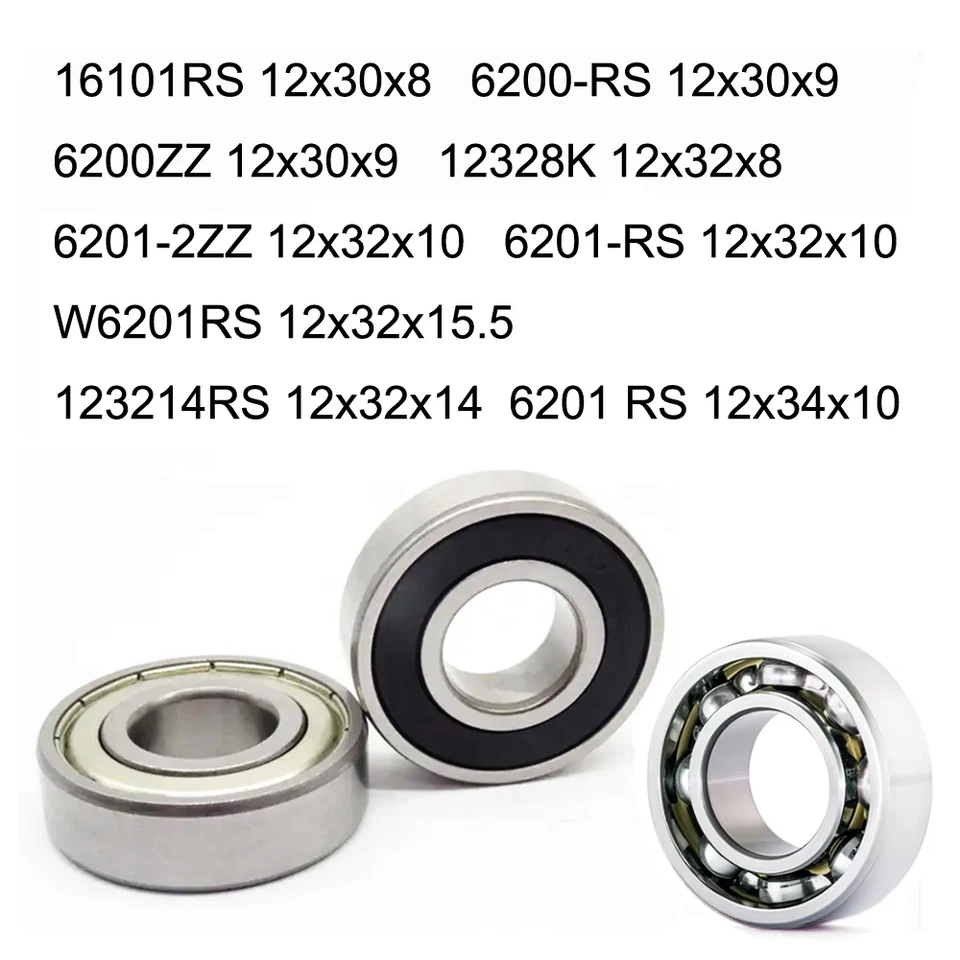 Ball Bearing 16101RS 12x30x8 6200RS 6200ZZ 12x30x9 12x32x8 6201ZZ