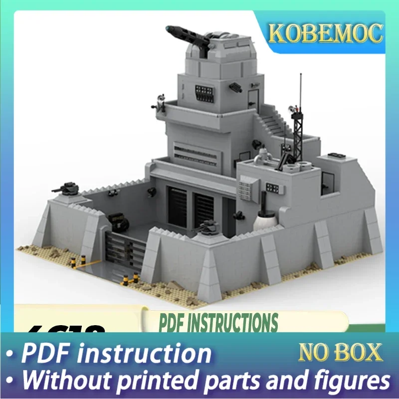 

Moc Building Blocks Military Model Outpost with Gun Turret Technical Bricks DIY Assembly Famous Toys For Childr Holiday Gifts