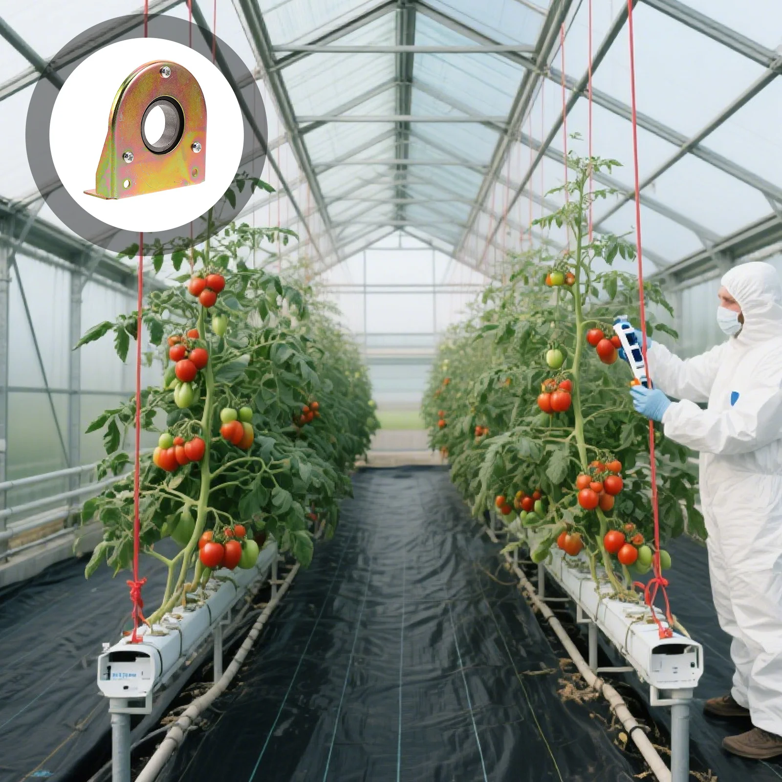 

2pcs Greenhouse Fan Bearing Housing Iron Shaft Support Ventilation Pulley Block For Roller System Parts Agricultural Bearing Set