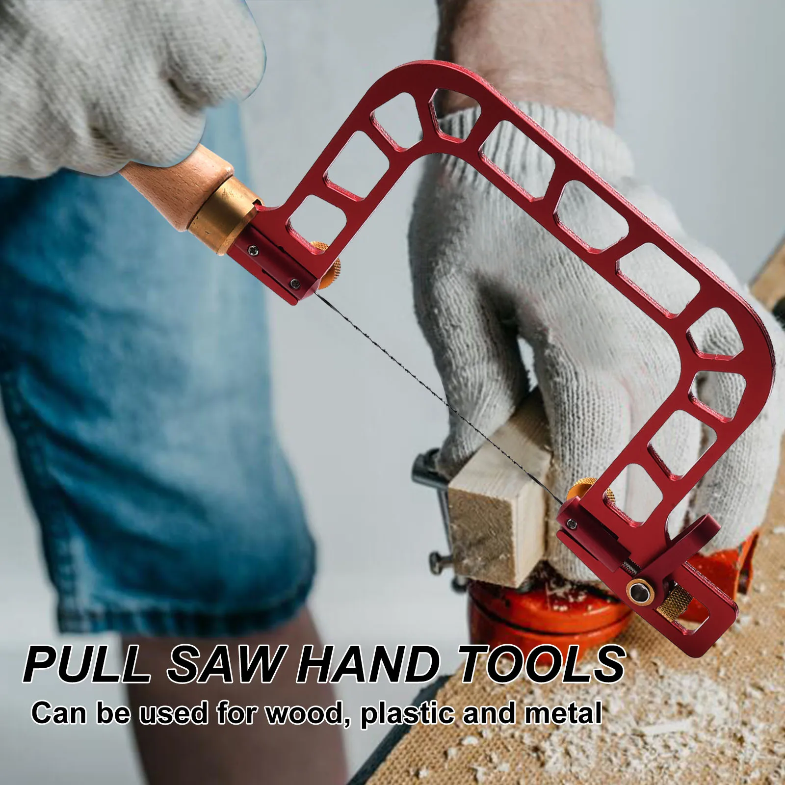 

Coping Wire Saw U-shaped Saw Camping And Survival Aluminum Alloy Frame Multi-strand Wire Construction Wooden Handle