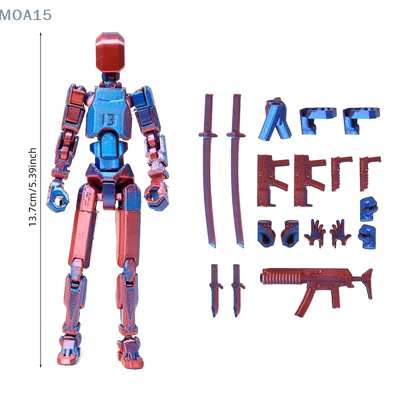 شخصية حركة روبوت تيتان ، مطبوعة ثلاثية الأبعاد مع تفصيل كامل لرسوم متحركة لوقف الحركة ، دمية 13 شخصية حركة