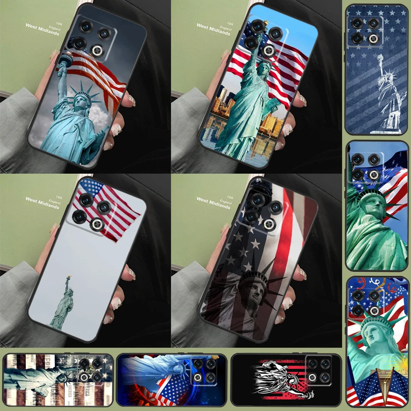 America Flag Statue of Liberty Case For OnePlus 11 8 9 10 Pro 8T 9R 9RT 10T Cover For OnePlus Nord 3 2T CE 2 Lite N10 N20