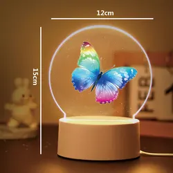 Beautiful butterflies 3d Illusion Night Lamp for Table Desk Decor Boys Girls Birthday Gift