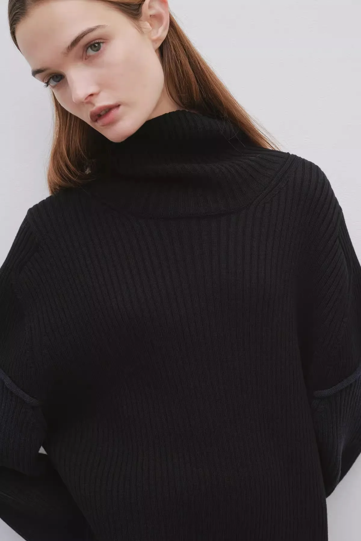 R0W Brand Women's Sweater Long High Collar Knitted Pullover Simple Solid Color Design Luxury Brands Fashion Leisure Slim Tops