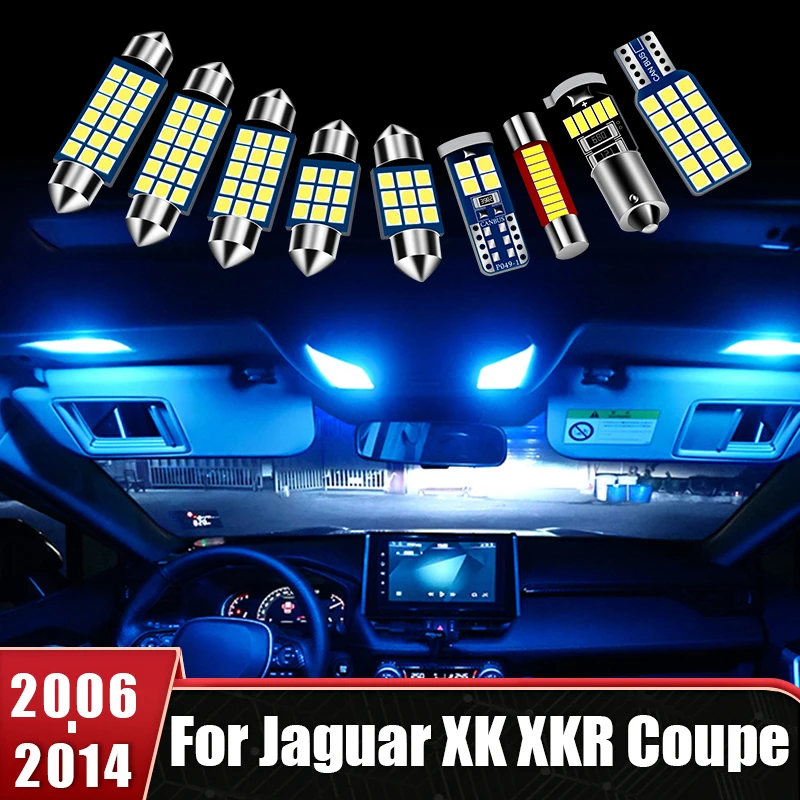 For Jaguar XK XKR Coupe 2006 2007 2008 2009 2010 2011 2012 2013 2014 13pcs Car LED Lights Reading Lamps Trunk Bulbs Accessories