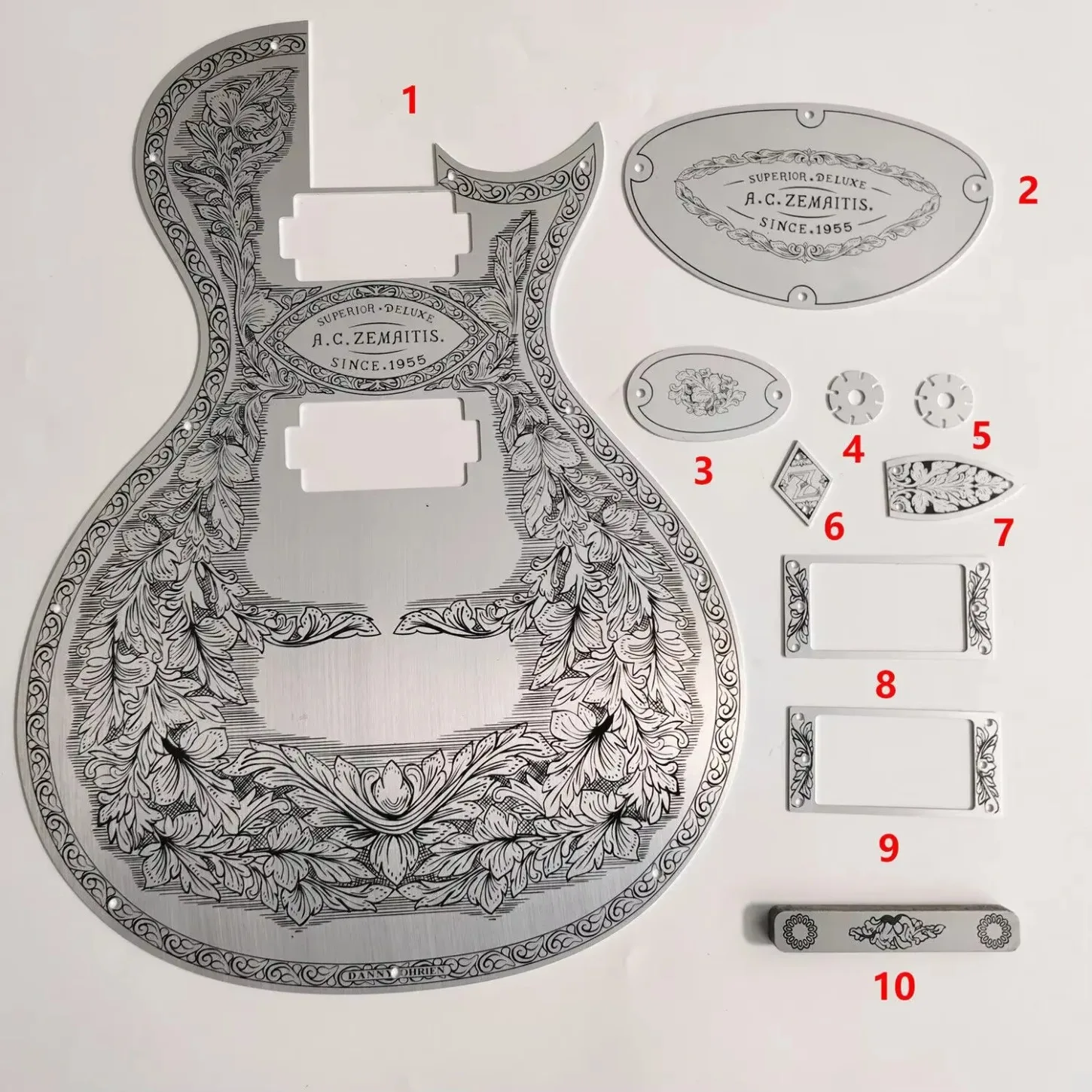 

Aluminum Guitar Metal Front Plate Custom Engraved Scratch Plate for LP Style Electric Guitar Replacement Parts