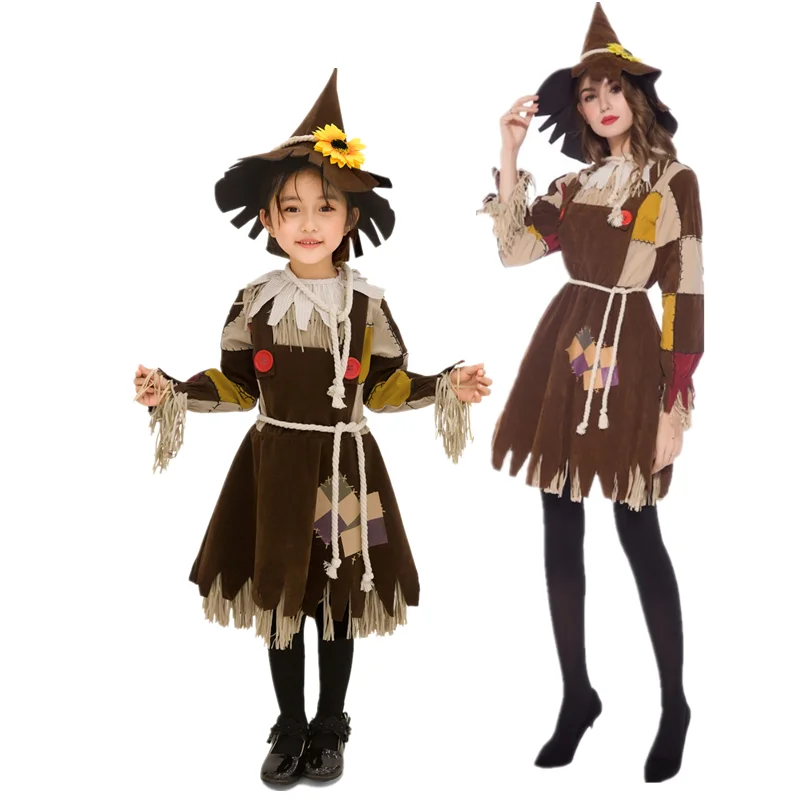 

Halloween Wizard of Oz Costume Stage Drama New Scarecrow Costume Parent-Child Costume Carnival Party Performance Circus Dress