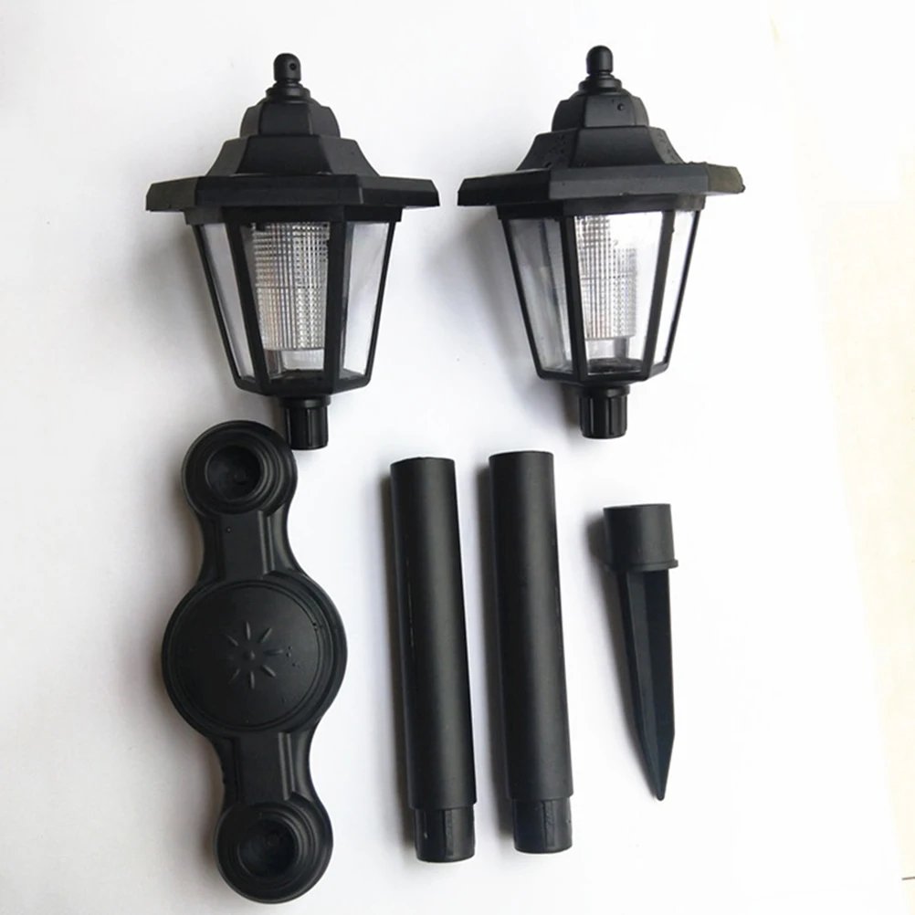 

1pc Solar Powered Outdoor Dual Head Waterproof Lawn Ground Plug Lamp Energy Efficient Garden Stick Light For Yard Park