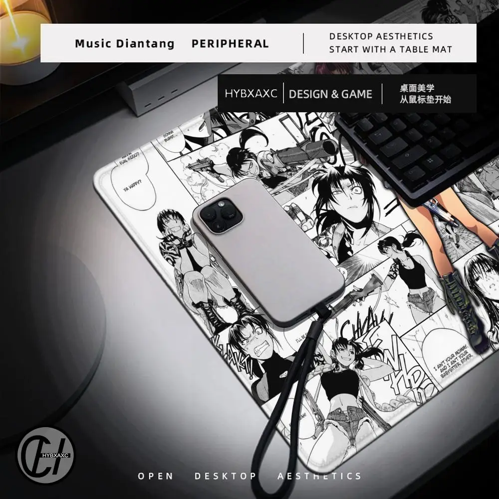 لوحة ماوس لاجون سوداء أنيمي ريفي بالالايكا إيدا روكورو كبير XXL بو لوحة ماوس لوحة مفاتيح مانغا للكمبيوتر لوحة مفاتيح ملحقات مكتب حصيرة