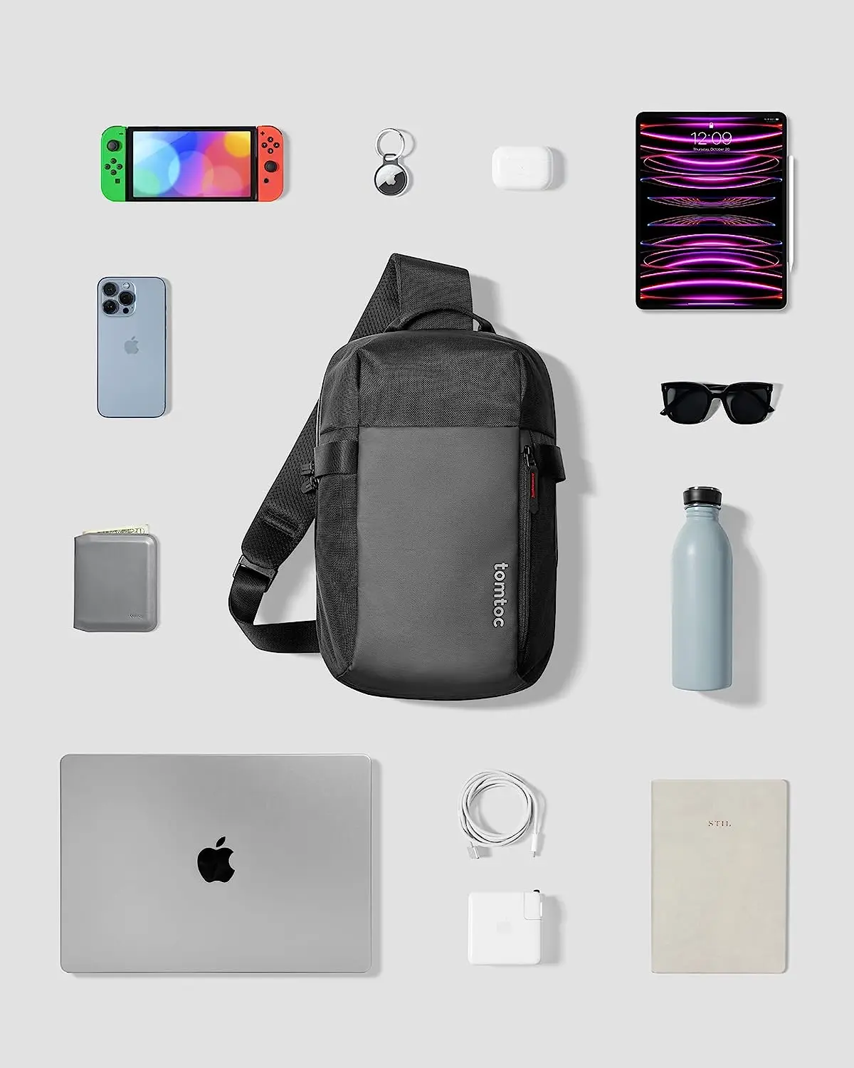 Imagem -06 - Bolsa Compacto Edc Sling Crossbody Bolsa Mochila de Ombro no Peito Apto para até 14 Macbook Pro m1 m2 A2779 A2442 14