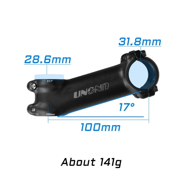 UNO MTB-Fahrradvorbau -7 17 35 Grad ultraleichte Aluminiumlegierung 31,8 mm 60 70 80 90 100 110 120 130 mm Rennradvorbau King Alloy