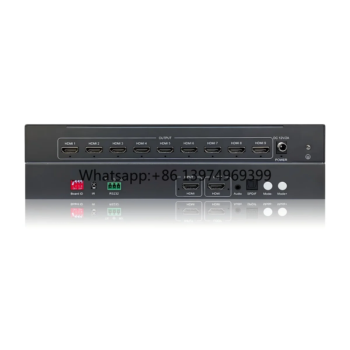 4K60Hz HDMI Video Wall Controller 1x9, HDMI Loop Out, Cascadable to 16 Units 144 Displays for Command Center