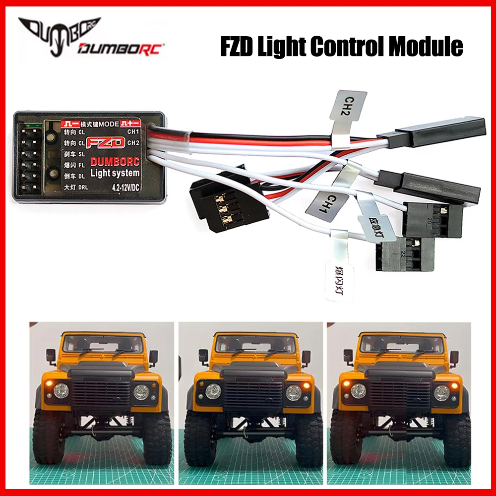 FZD LED-Controller-Modul-Lichtsystem für DumboRC X4 X5 X6 X6P Sender JJRC 1/10 1/8 TRX4 Axial SCX10 D90 RC Auto Boot