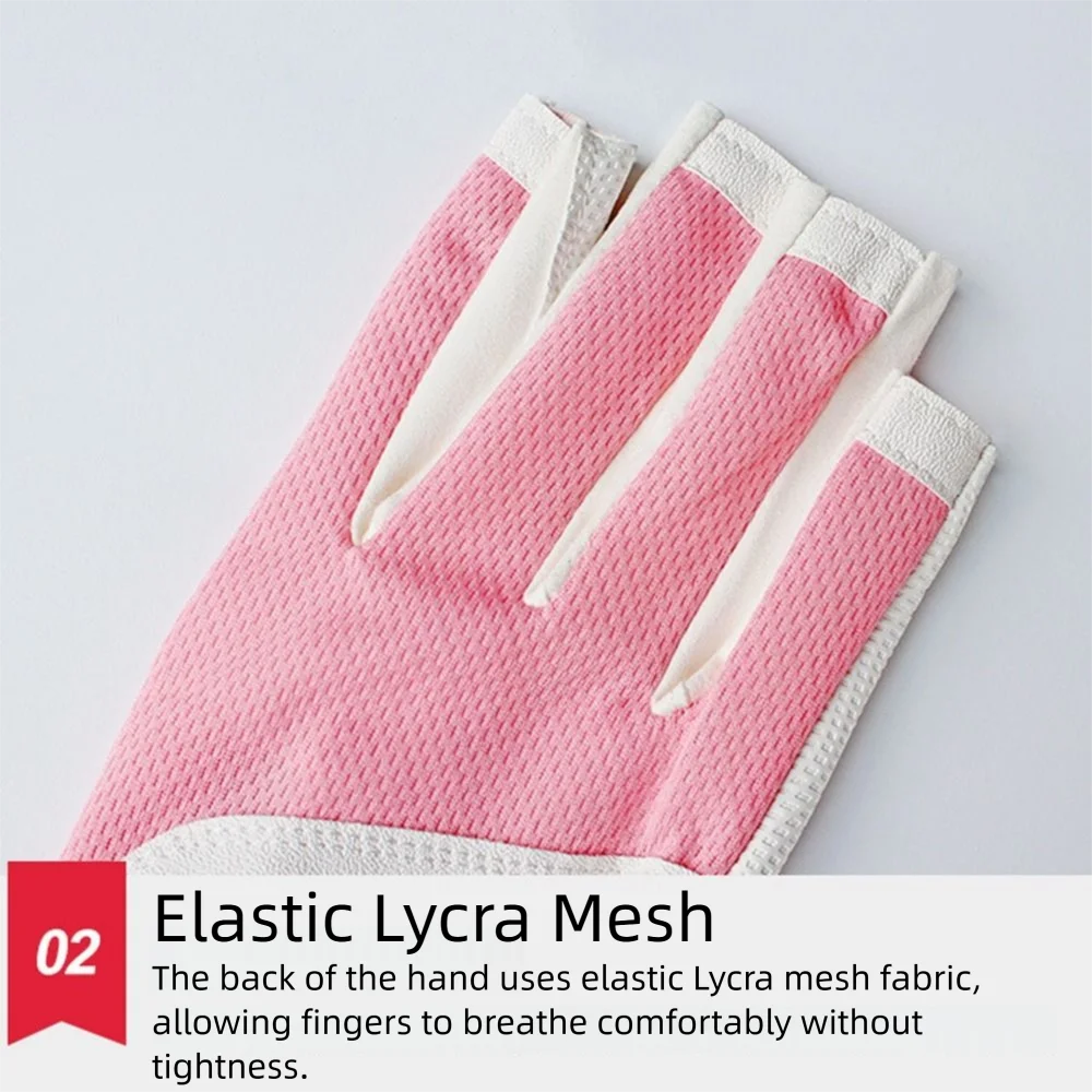 

Comfortable Women's Sport Gloves Breathable Non-slip Fingerless Golf Gloves Fingerless Mesh Golf Mittens Outdoor Sports