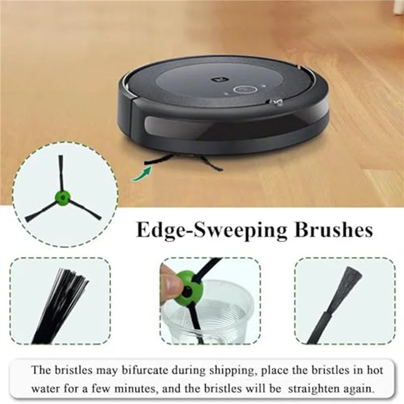 ABRS-60 Pack Replacement Side Brushes For Irobot Roomba I & J & E Series All Models, Edge-Sweeping Brushes Accessories