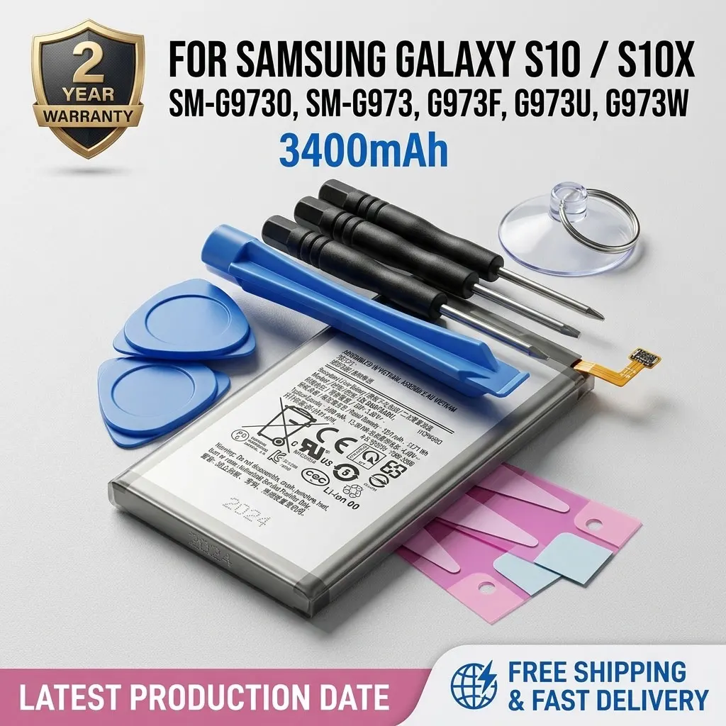 

3400mAh EB-BG973ABU Replacement Battery For Samsung Galaxy S10 S10 X SM-G973 G973 Series With Repair Tools