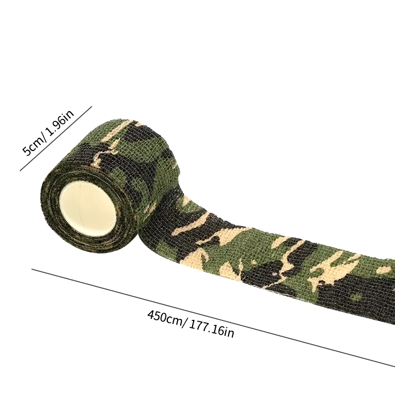 DIZETION Telescopic Non-woven Fabric Outdoor Camouflage Tape Hunting Camouflage Tape Finger Protection High Elastic Movement