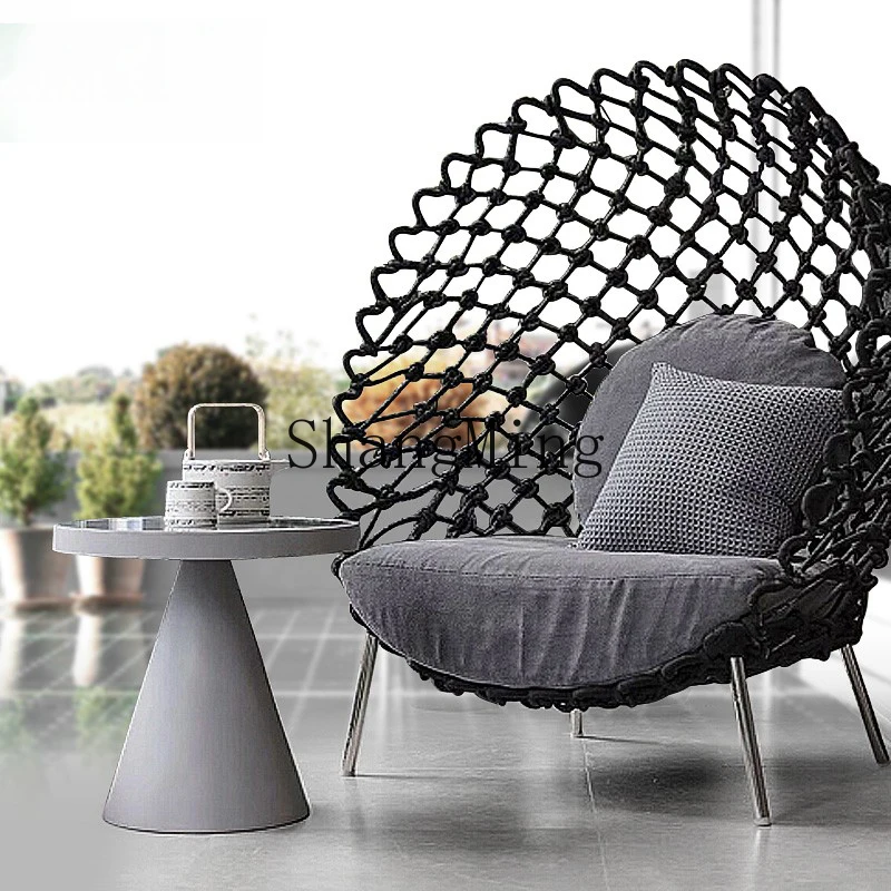

LXY outdoor balcony rattan chair sofa single leisure Internet celebrity lazy recliner