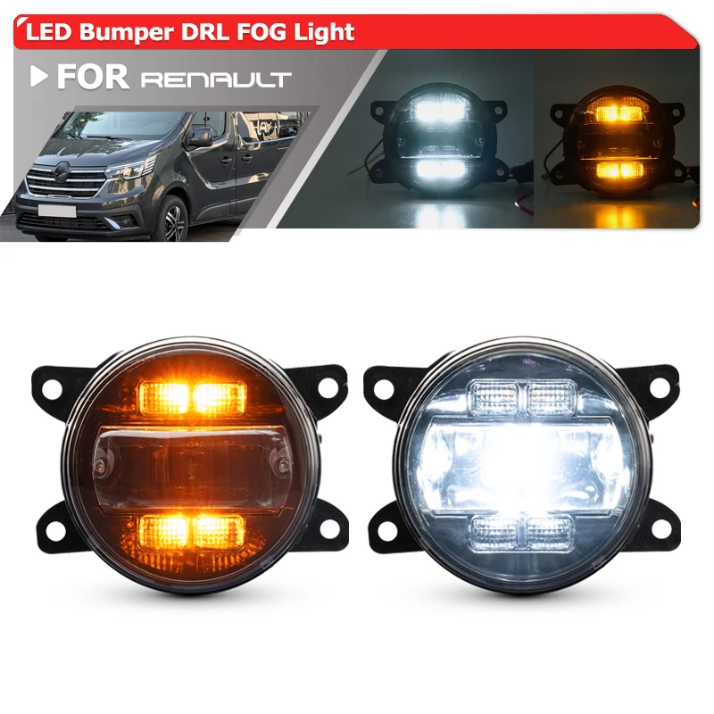 

For Renault 2014-2023 Trafic III 2020-2023 Master III 2003-2010 Master II Phase 2 3 LED Bumpe DRL/Fog/Turn Signal Light Assy