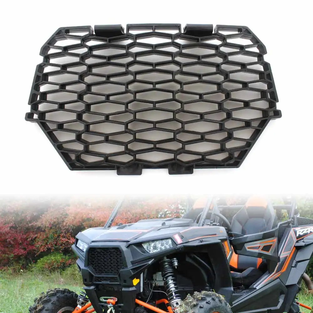 

UTV Parts Compatible For Polaris RZR XP S4 Turbo EPS Trail S 900 1000 ABS Plastic Black Front Radiator Grille Mesh Cover Grill