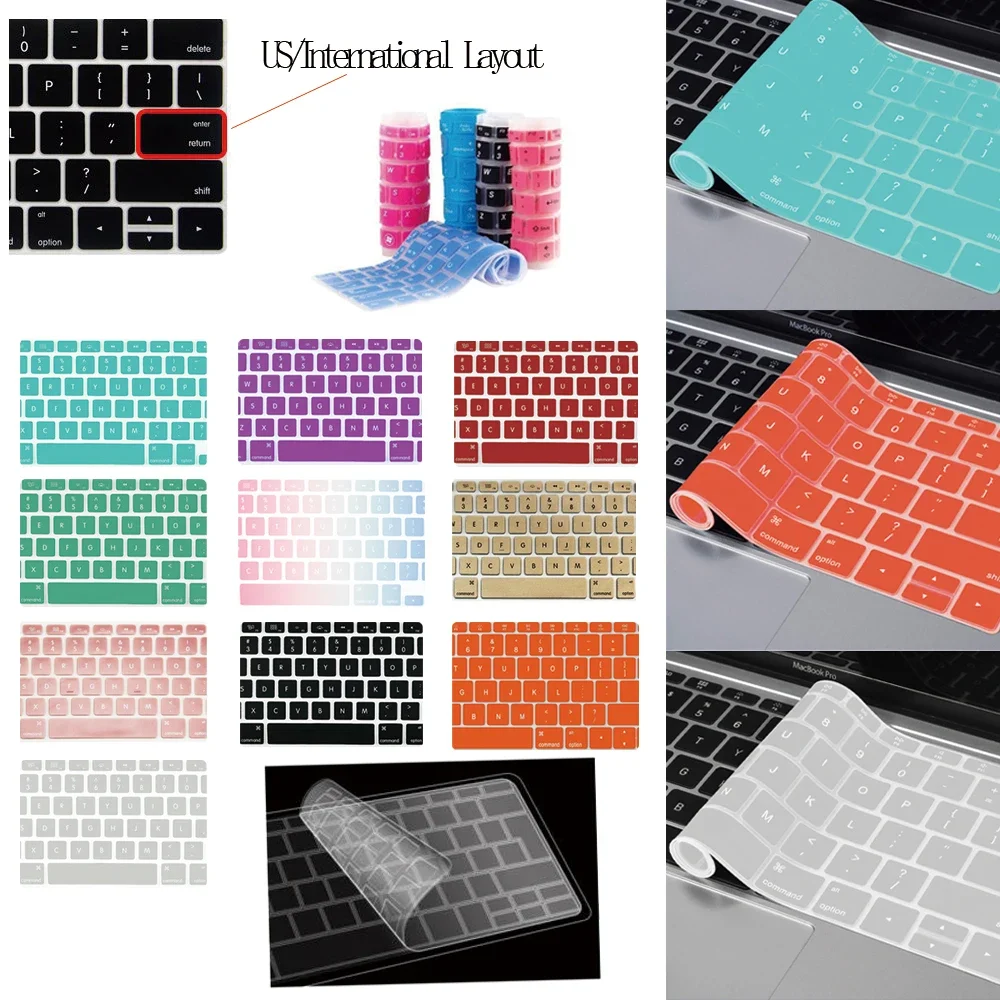 

Multicolor Silicone Case for Apple Macbook, Protective Film for Air 13" A1932/A2179/A2337 (M1) 2020 Models