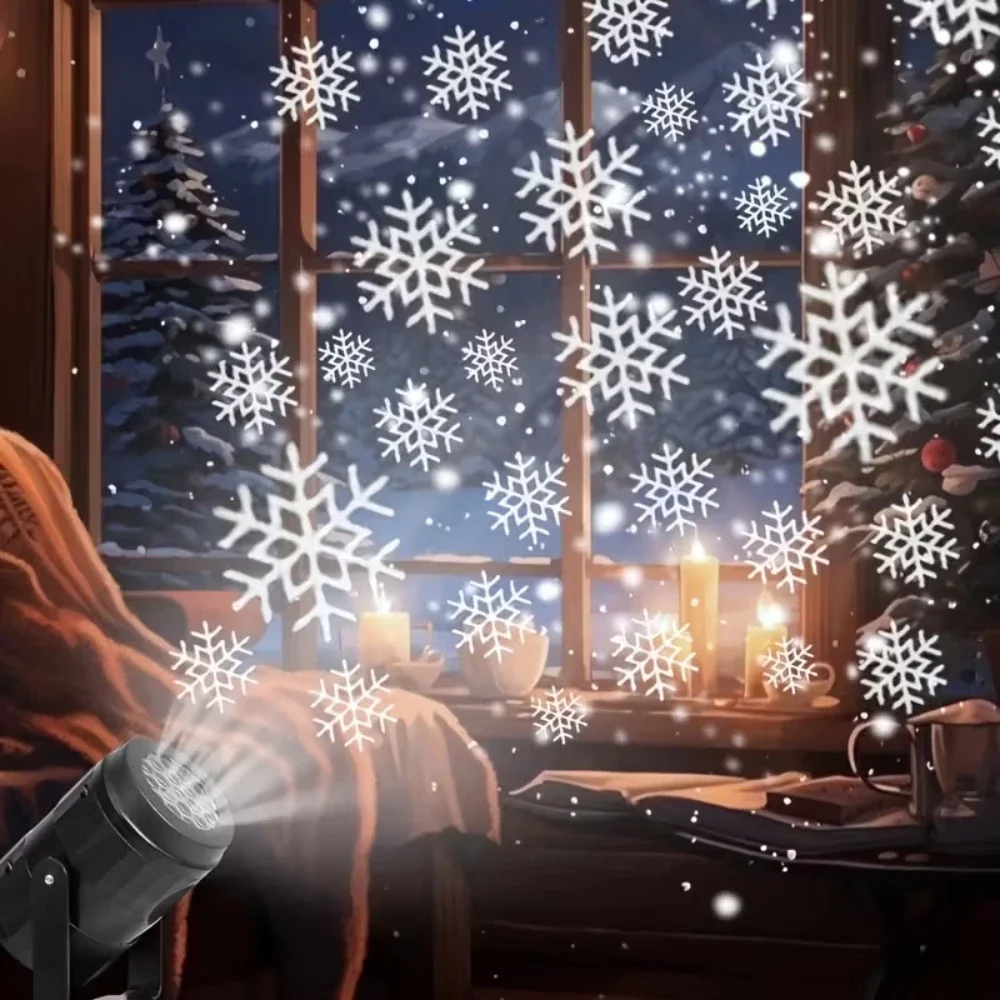 LED Schneeflocken-Weihnachtsprojektorlampe USB-betriebene Schneeprojektionsleuchte 360 ° Verstellbare Weihnachtsdekoration für Haus, Garten und Hof – Detail 4